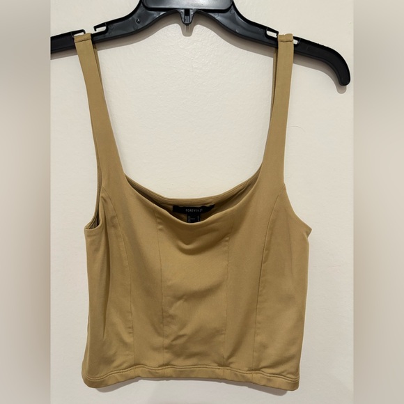 Forever 21 Camel Sleeveless Top Size Large - Picture 1 of 4